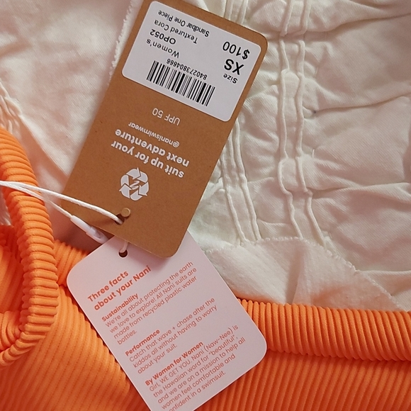 Nani Textured Sandbar Tangerine One Piece Swimsuit - Picture 7 of 7